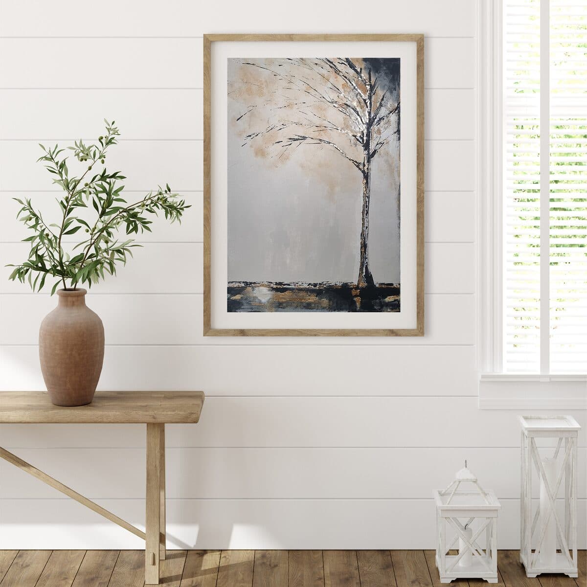 Breza, Akril na lepenci, 70 × 100 cm