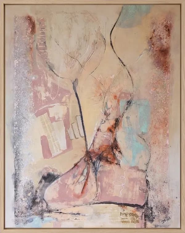 Šapat, Akril na platnu, listići imitacije zlata, 80 × 100 cm